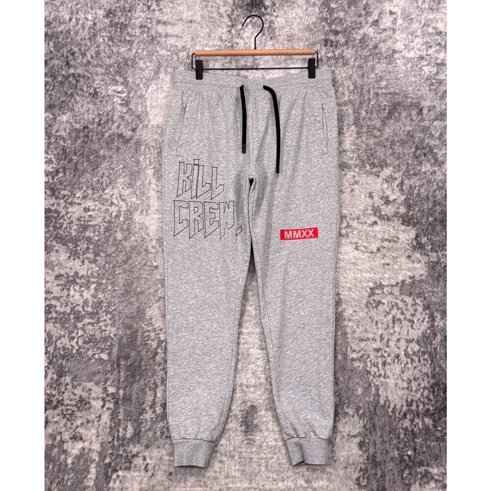 Kill Crew Jogger Sweatpants Large Mens Gray Graphic